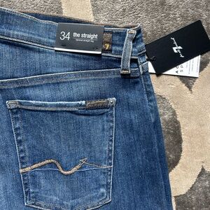 7 For All Mankind Men's Blue Straight Jeans